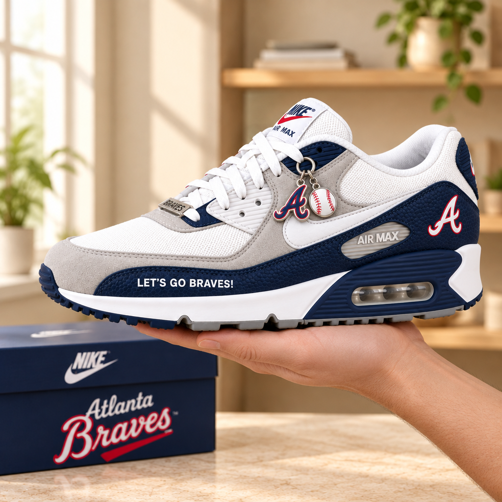 Atlanta Braves Premium Low-Top Sneakers
