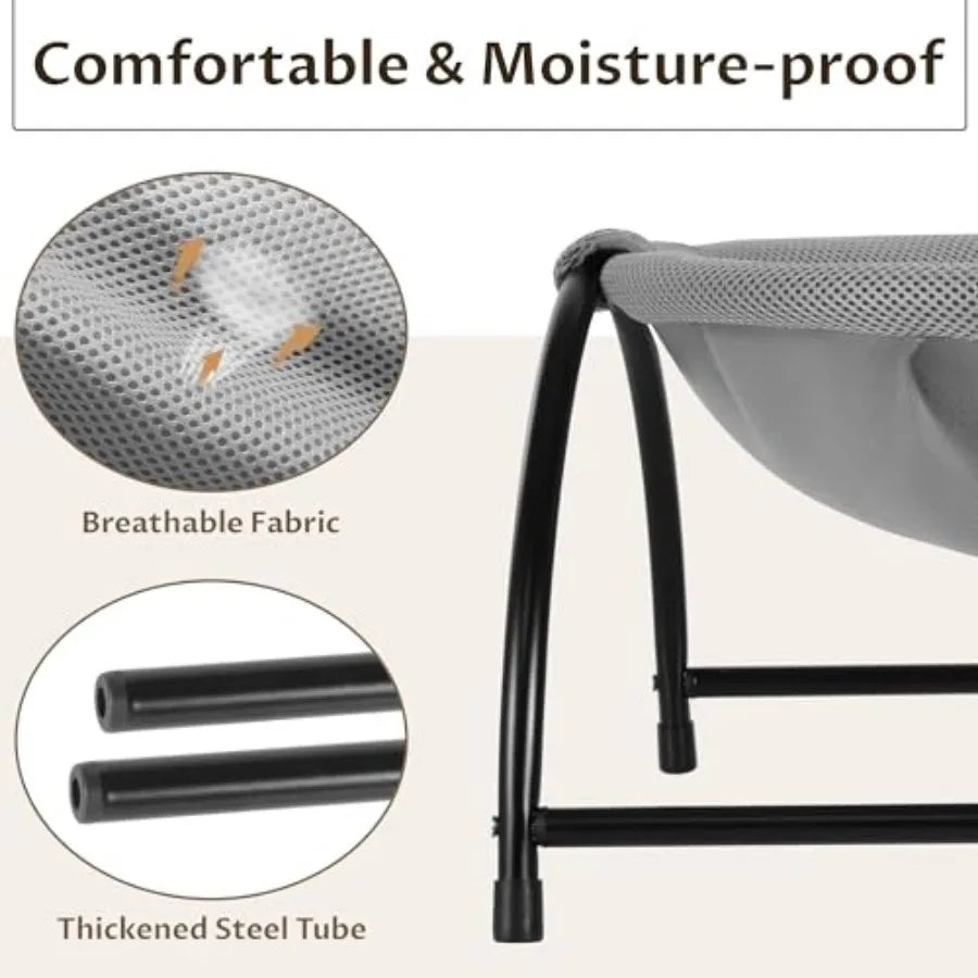 Elevated Cat Bed, Free-Standing Cat, Pet Bed with Metal Frame for Indoor Outdoor, Pet Bed Suitable for Summer Machine Washable