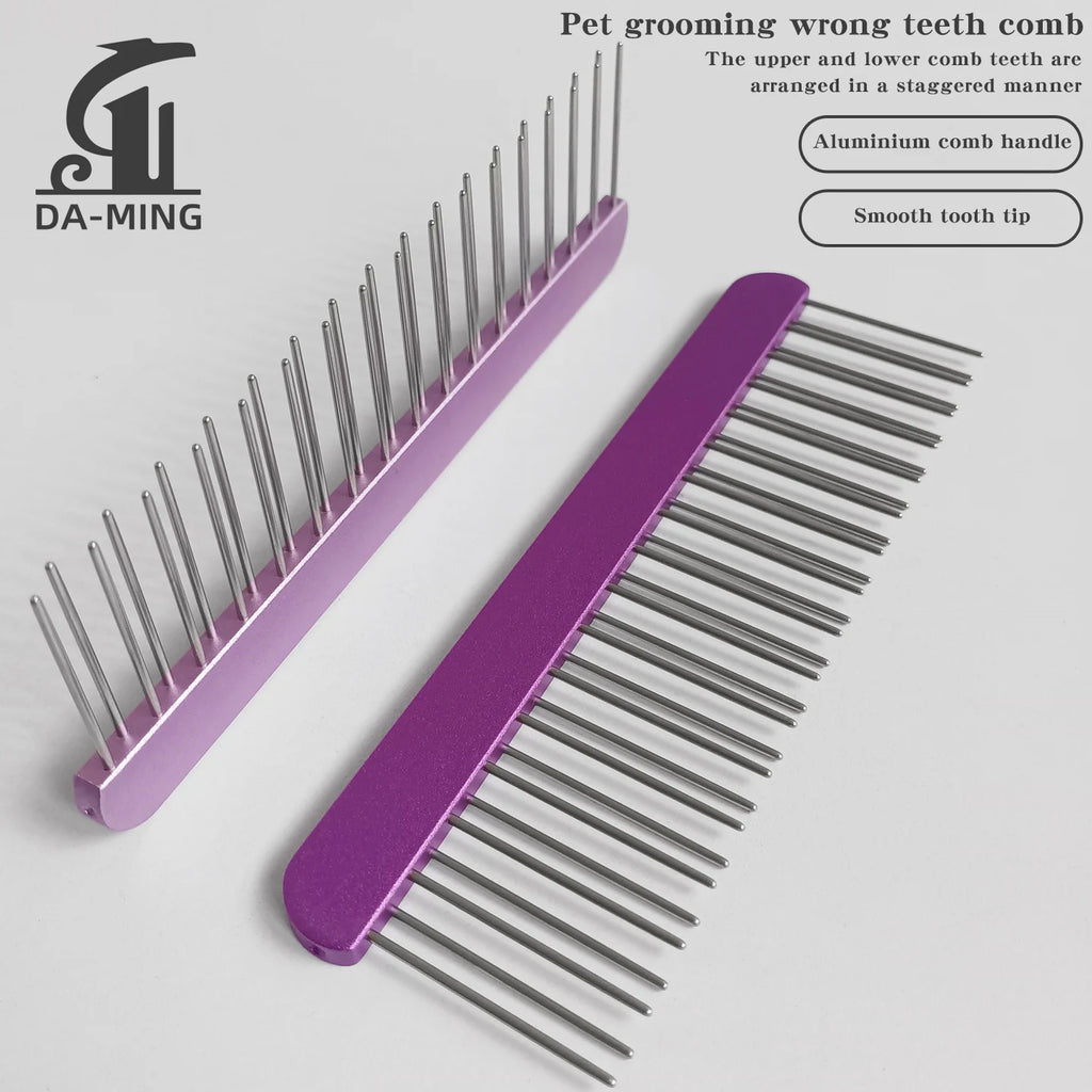 Pet Staggered comb Tooth Comb-Safe Knot Removal Tool for Dogs & Cats Removes Floating Hair for Long-Haired Maine Coon Cats