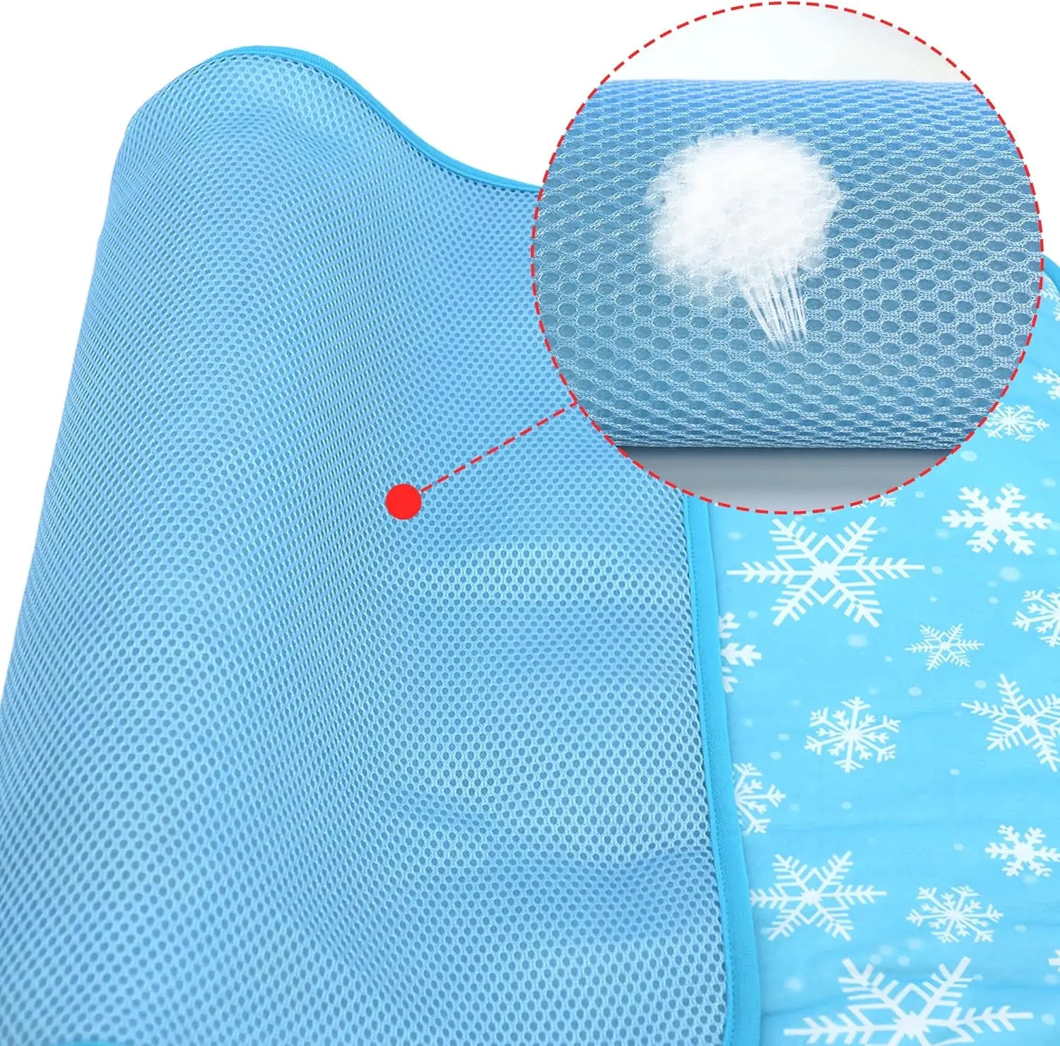 Summer Pet Cooling Mat - Cat Dog Cushion Pad, Soft Comfortable Snowflake Design, Blue Small 15.5x19.5in