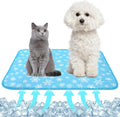 Summer Pet Cooling Mat - Cat Dog Cushion Pad, Soft Comfortable Snowflake Design, Blue Small 15.5x19.5in